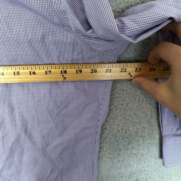 S David Donahue Shirt Mens 15.5 32/33 Purple Long Sleeve Button Up Dress - Picture 5 of 8